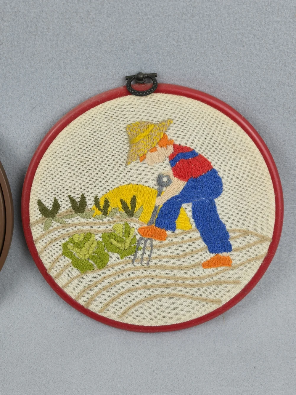 Vintage Embroidery Hoop Wall Decor Set - Girl Boy Country Garden 6